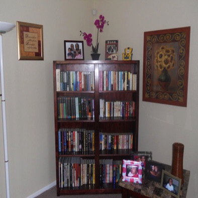Heavy duty bookshelf (books are stacked two deep)