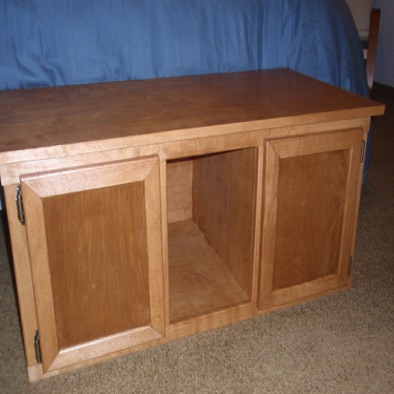 End of bed bench and cabinet storage