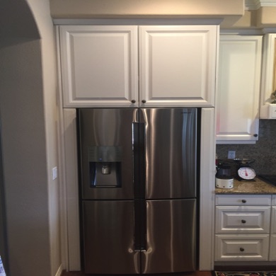 Modified fridge cabinet to accommodate new appliance