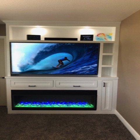 TV unit built for electric fireplace
