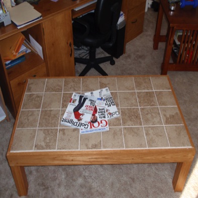 Traditional tile top coffee table